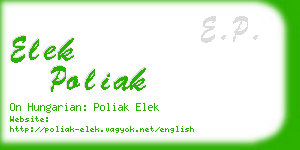 elek poliak business card